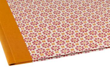 Folder orange, "Maxi", printed folder,retroflowers